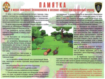 Памятка о пожарной безопасности